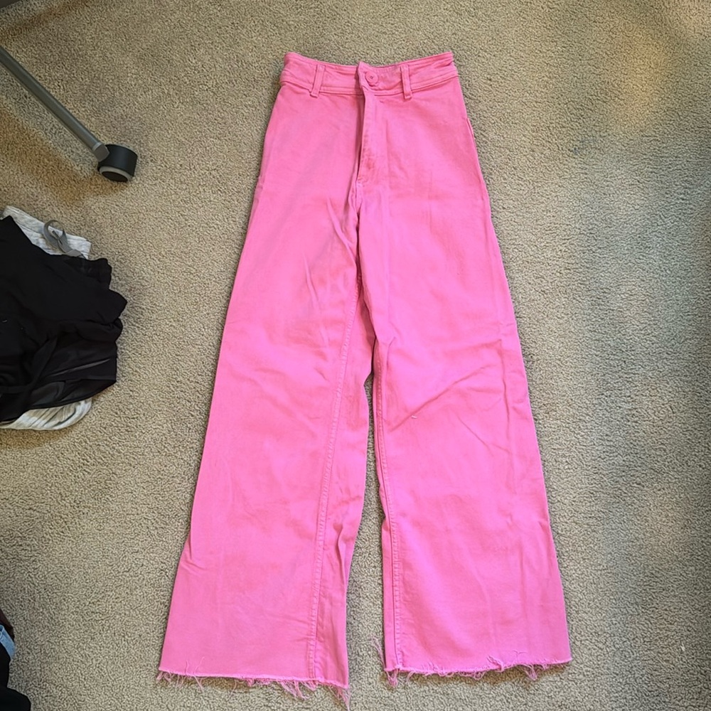 Zara pink marine straight leg jeans